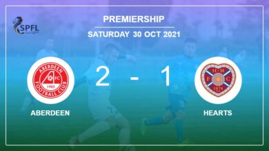 Premiership: Aberdeen recovers a 0-1 deficit to overcome Hearts 2-1