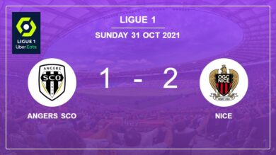 Nice récupère un déficit de 0-1 contre le meilleur Angers SCO 2-1 avec A. Delort marquant 2 buts