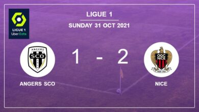 Nice recovers a 0-1 deficit to defeat Angers SCO 2-1 with A. Delort scoring a double
