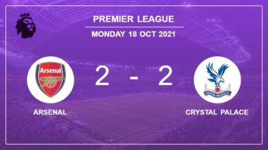 Premier League: Arsenal and Crystal Palace draw 2-2 on Monday