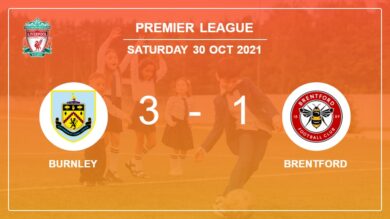 Premier League: Burnley overcomes Brentford 3-1