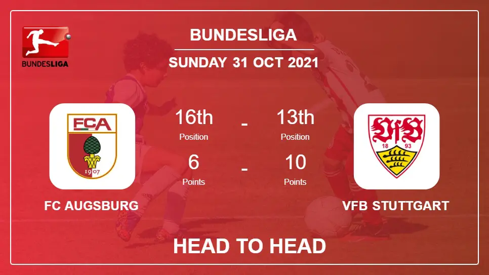 Head to Head FC Augsburg vs VfB Stuttgart | Prediction, Odds 31-10-2021 - Bundesliga