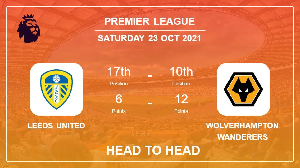 H2H stats Leeds United vs Wolverhampton Wanderers: Prediction, Odds 23-10-2021 - Premier League