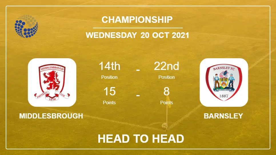 Middlesbrough vs Barnsley: Head to Head stats, Prediction, Statistics 20-10-2021 - Championship
