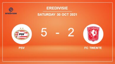 Eredivisie: PSV wipes out FC Twente 5-2 with a great performance