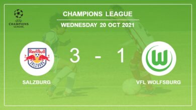 Champions League: Salzburg overcomes VfL Wolfsburg 3-1