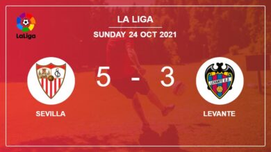 La Liga: Sevilla tops Levante 5-3 after a incredible match