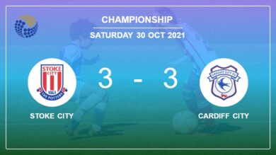 Championship: Stoke City and Cardiff City draw a hectic match 3-3 on Saturday