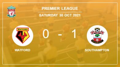 Southampton 1-0 Watford: prevails over 1-0 with a goal scored by C. Adams