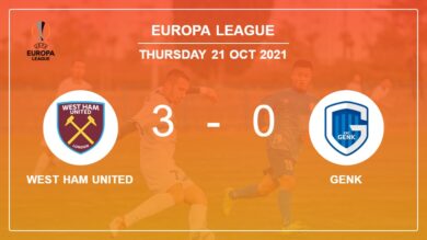 Europa League: West Ham United prevails over Genk 3-0