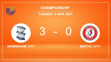 Championship: Birmingham City defeats Bristol City 3-0