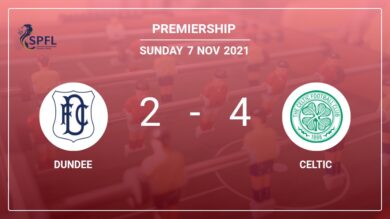 Premiership: Celtic overcomes Dundee 4-2
