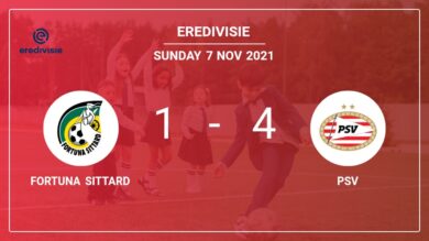 Eredivisie: PSV conquers Fortuna Sittard 4-1