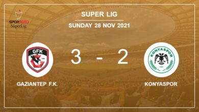 Super Lig: Gaziantep F.K. conquers Konyaspor 3-2