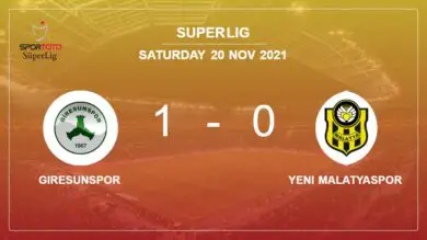 Giresunspor 1-0 Yeni Malatyaspor: overcomes 1-0 with a goal scored by F. Diabate