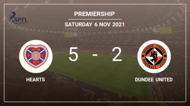 Premiership: Hearts demolishes Dundee United 5-2 with a superb performance