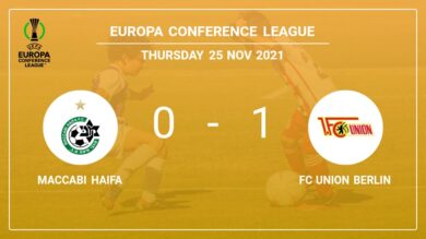 FC Union Berlin 1-0 Maccabi Haifa: prevails over 1-0 with a goal scored by J. Ryerson