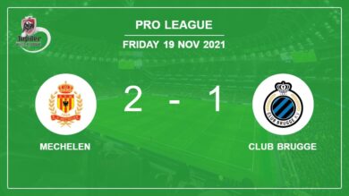 Pro League: Mechelen holt einen 0:1-Rückstand aus, um Club Brügge mit 2:1 zu erobern