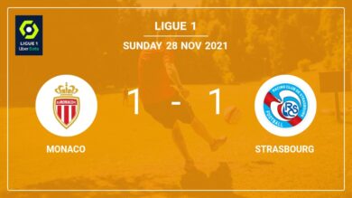 Monaco 1-1 Strasbourg: Draw on Sunday
