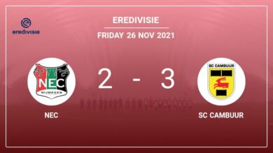 Eredivisie: SC Cambuur overcomes NEC after recovering from a 2-1 deficit