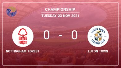 Championship: Nottingham Forest draws 0-0 with Luton Town on Tuesday