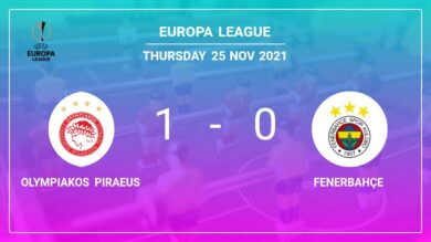 Olympiakos Piraeus 1-0 Fenerbahçe: beats 1-0 with a late goal scored by T. Soares