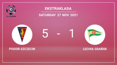Ekstraklasa: Pogoń Szczecin crushes Lechia Gdańsk 5-1 with a fantastic performance