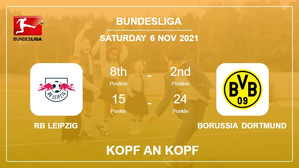 Kopf an Kopf stats RB Leipzig vs Borussia Dortmund: Prediction, Odds - 06-11-2021 - Bundesliga