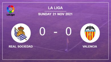 La Liga: Real Sociedad draws 0-0 with Valencia on Sunday