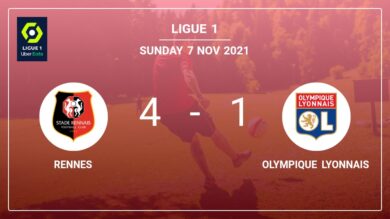 Ligue 1: Rennes wipes out Olympique Lyonnais 4-1 showing huge dominance