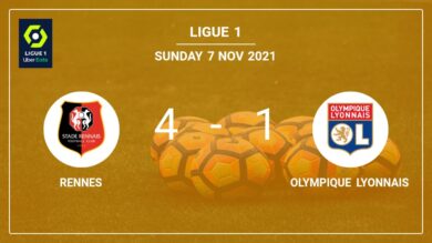 Ligue 1: Rennes annihilates Olympique Lyonnais 4-1 after playing a fantastic match