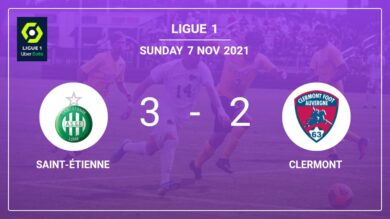 Ligue 1 : Saint-Étienne en tête de Clermont après s’être remis d’un déficit de 0-2