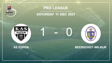 AS Eupen 1-0 Beerschot-Wilrijk: defeats 1-0 with a goal scored by E. Agbadou