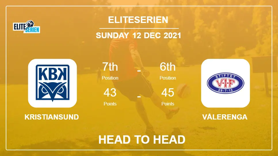 Head to Head Kristiansund vs Vålerenga | Prediction, Odds - 12-12-2021 - Eliteserien