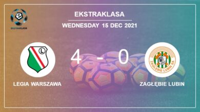 Ekstraklasa: Legia Warszawa annihilates Zagłębie Lubin 4-0 after playing a fantastic match