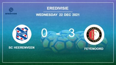 Eredivisie: Feyenoord conquers SC Heerenveen 3-0