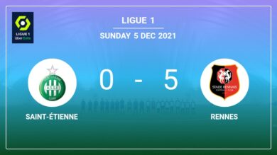 Ligue 1: Rennes prevails over Saint-Étienne 5-0 with 3 goals from M. Terrier