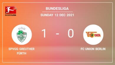 SpVgg Greuther Fürth 1:0 FC Union Berlin: Siegt 1:0 mit einem Tor von H. Nielsen
