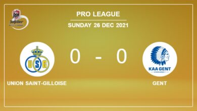 Pro League: Union Saint-Gilloise draws 0-0 with Gent on Sunday