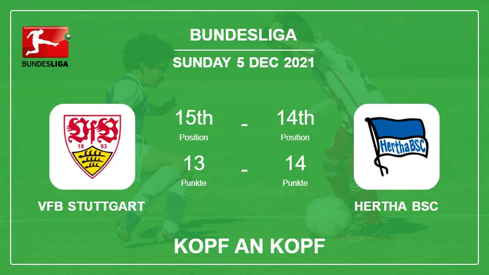 Kopf an Kopf VfB Stuttgart vs Hertha BSC | Prediction, Odds - 05-12-2021 - Bundesliga
