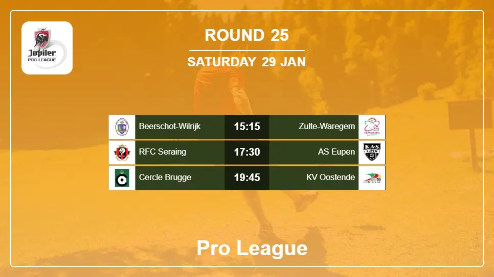 Belgium Pro League 2021-2022 Round-25 2022-01-29 matches