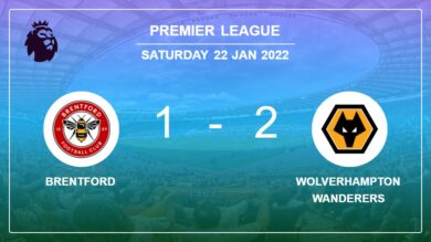 Premier League: Wolverhampton Wanderers defeats Brentford 2-1