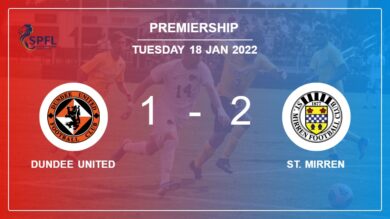 Premiership: St. Mirren beats Dundee United 2-1