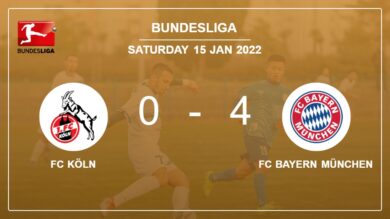 Bundesliga: FC Bayern München conquers FC Köln 4-0 with 3 goals from R. Lewandowski