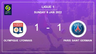 Olympique Lyonnais 1-1 Paris Saint Germain: Draw on Sunday