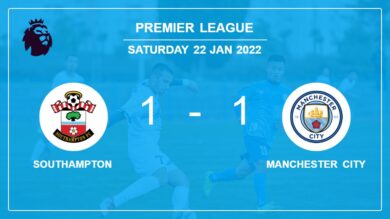 Southampton 1-1 Manchester City: Draw on Saturday