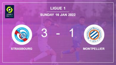 Ligue 1: Strasbourg defeats Montpellier 3-1 after recovering from a 0-1 deficit