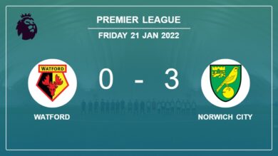 Premier League: Norwich City prevails over Watford 3-0