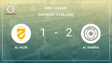 Pro League: Al Shabab recovers a 0-1 deficit to conquer Al Hazm 2-1