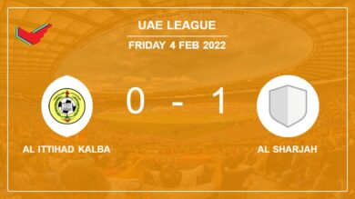 Al Sharjah 1-0 Al Ittihad Kalba: tops 1-0 with a goal scored by O. Camara